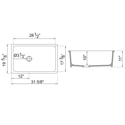 Rohl Allia™ 32" Fireclay Single Bowl Undermount Kitchen Sink & Reviews